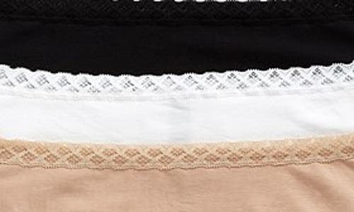 Shop Natori 3-pack Cotton Full Briefs In Black/cafe/white