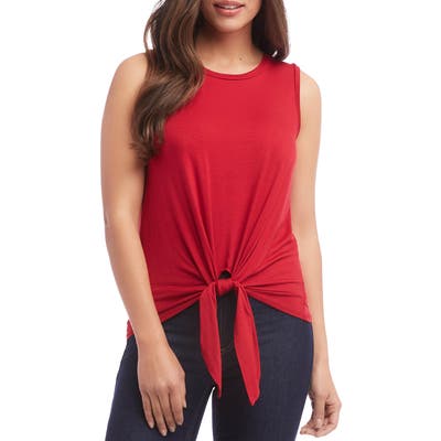 Karen Kane Tie Front Tank, Red