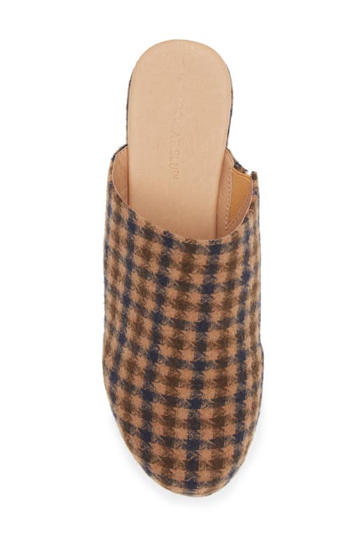Chocolat Blu Gertie Platform Clog In Brown-navy Tweed
