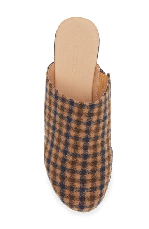 Shop Chocolat Blu Gertie Platform Clog In Brown-navy Tweed