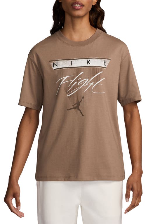 Shop Jordan Flight Heritage Graphic T-shirt In Archaeo Brown