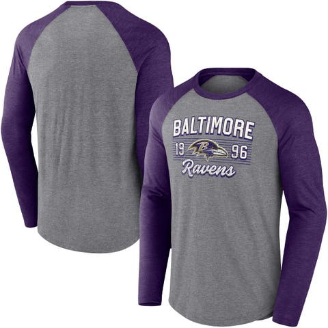 Men's Fanatics Branded Heathered Gray/Heathered Purple Baltimore Ravens ...