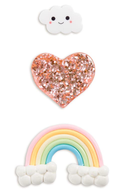 BOTTLEBLOND Kids' Assorted 3-Piece Tie Tack Pins in Pink Rainbow