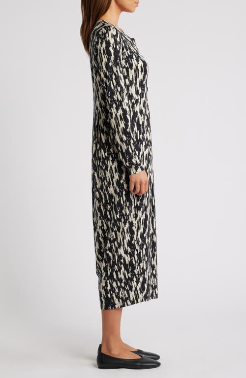 Masai Copenhagen Nilana Print Long Sleeve Dress In Black