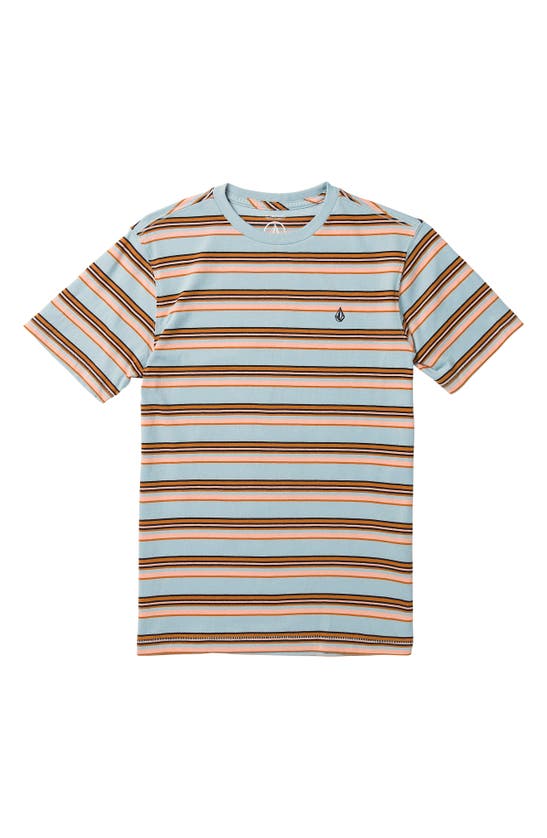 Volcom Kids' Commixt Stripe T-shirt In Celestial Blue