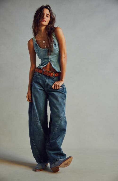 Free People Kara Denim Vest In Clear Stream