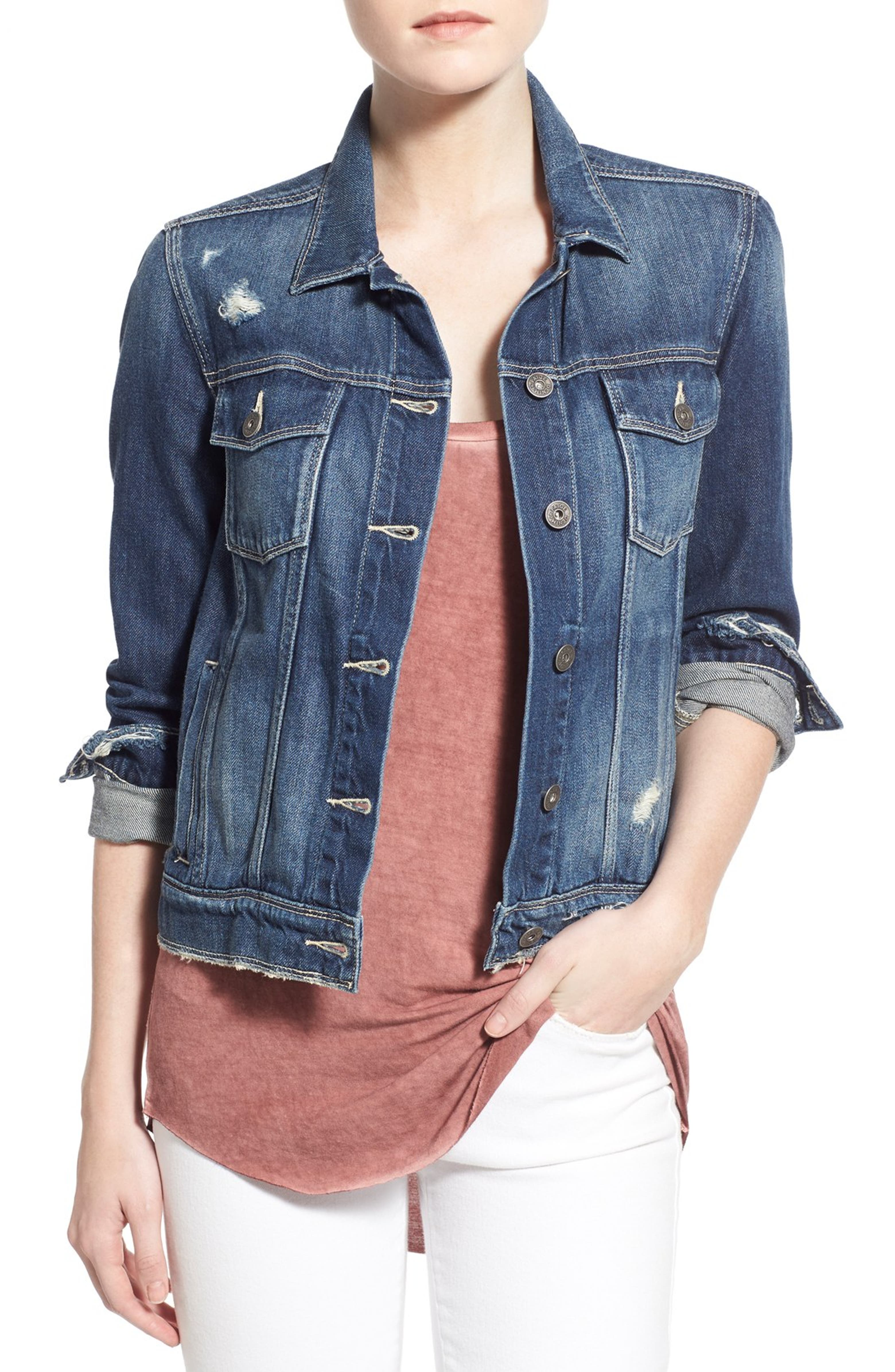 PAIGE 'Rowan' Destroyed Denim Jacket (William) | Nordstrom