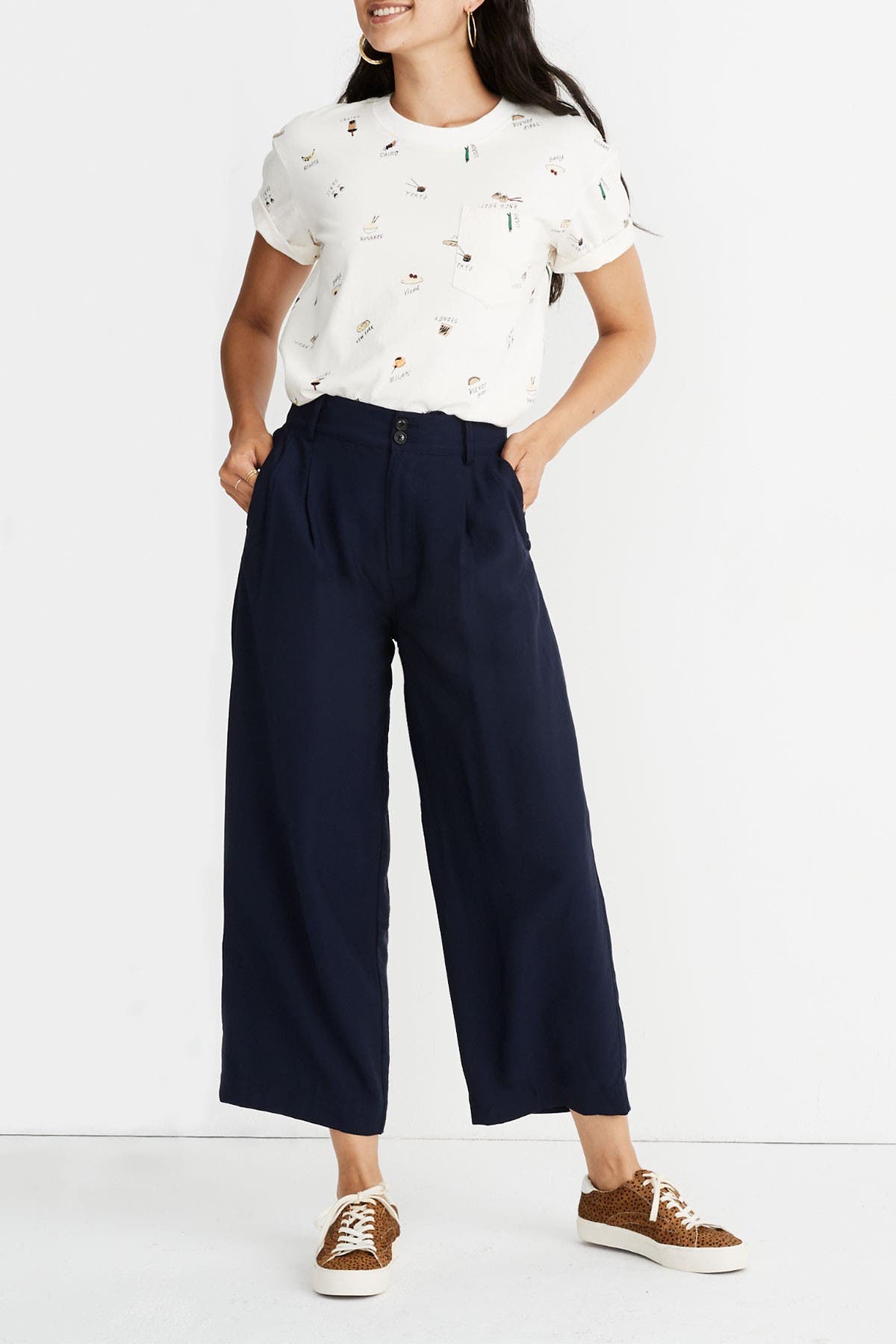 madewell pleated wide leg jeans