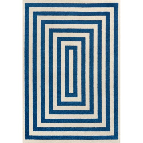 Jonathan Y Bandol Modern Classic Mitre Stripe Area Rug In Navy/ivory
