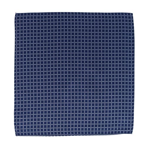 Trafalgar Rowan Geometric Pattern 12x12 Silk Pocket Square In Navy