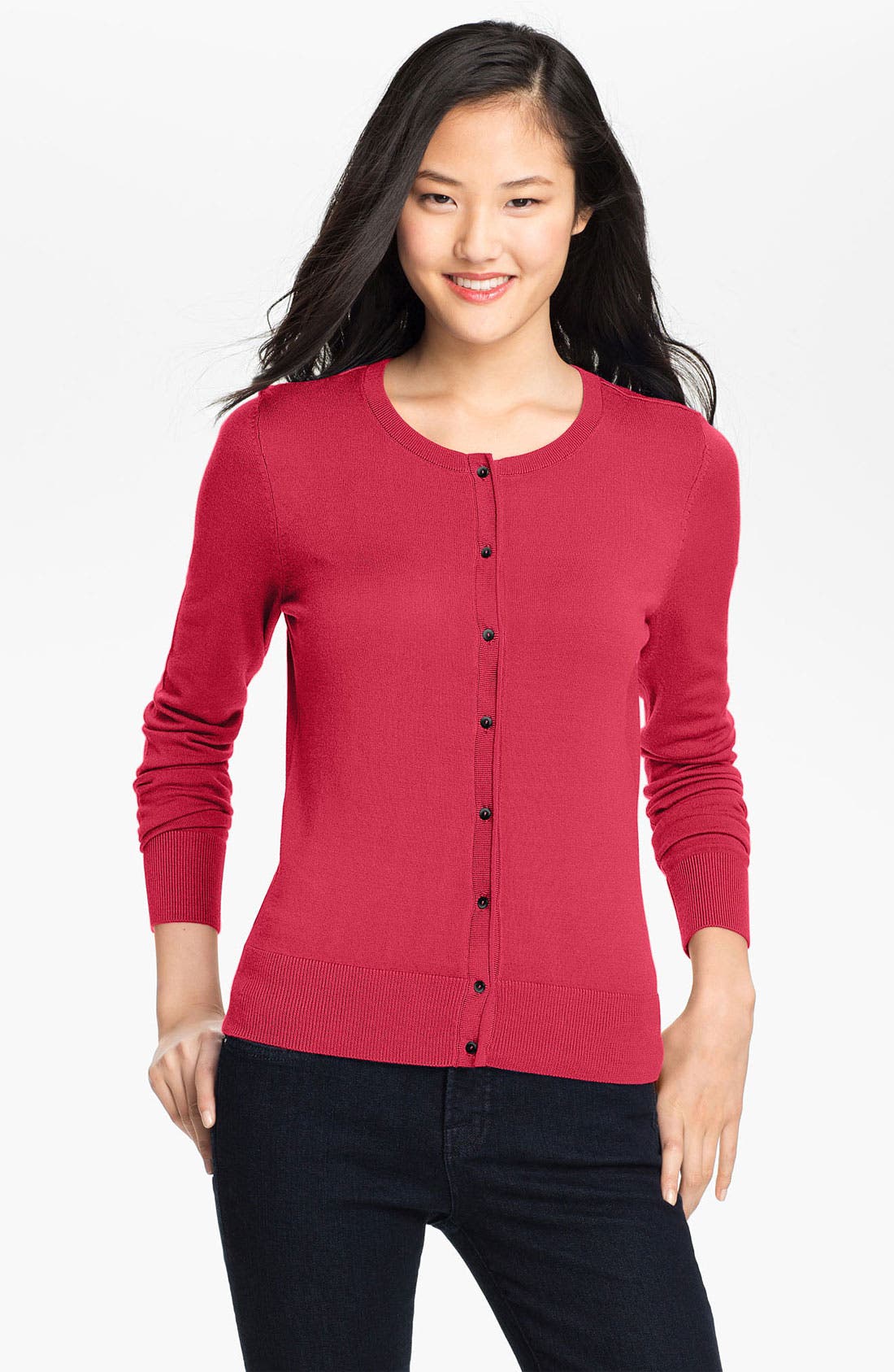Halogen® Crewneck Cardigan Nordstrom