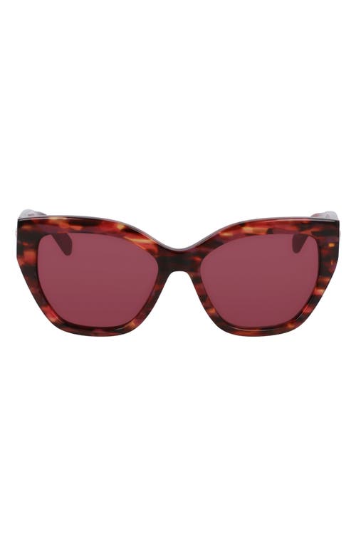 Longchamp 55mm Butterfly Sunglasses in Textured Red at Nordstrom
