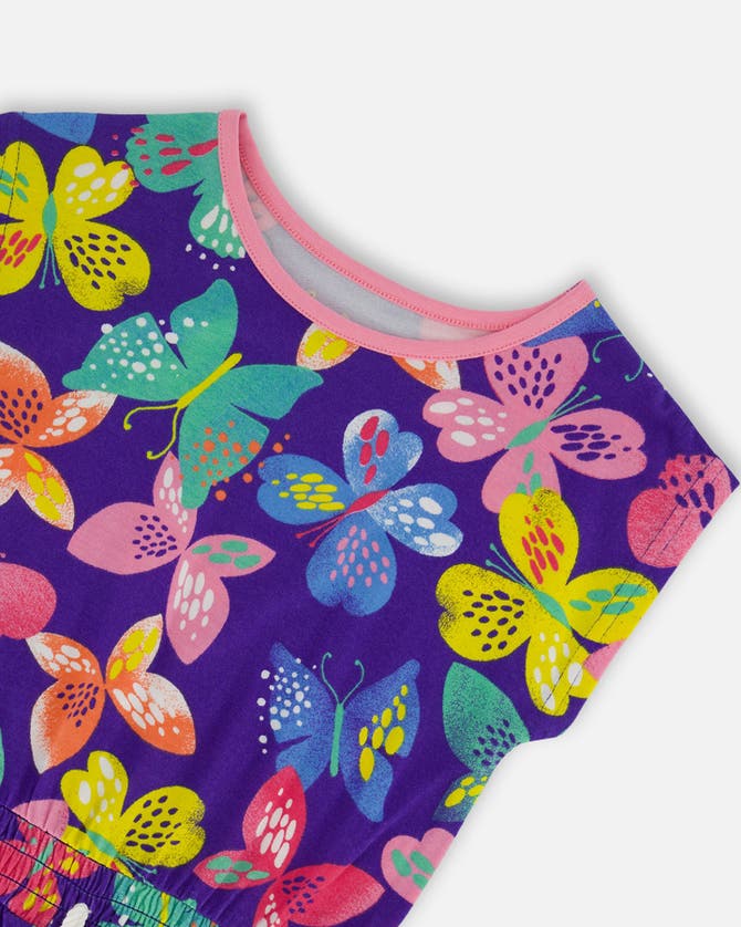 Shop Deux Par Deux Little Girl's Tunic Printed Colorful Butterflies