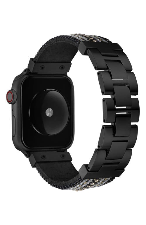 The Posh Tech Beaded Apple Watch® Bracelet Watchband In Black/silver