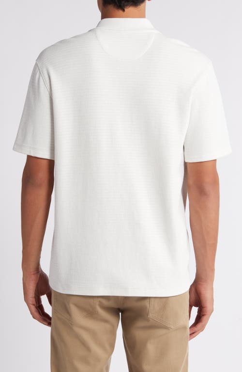 Vince Textured Double Knit Short Sleeve Button-up Shirt In Classic Cream