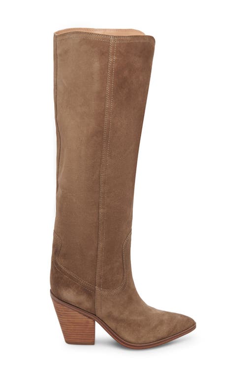 Blondo Wrangle Knee High Waterproof Boot In Taupe Suede