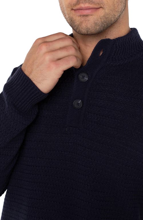 Shop Liverpool Mock Neck Sweater In Navy