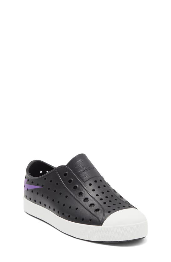 Native Shoes Kids' Jefferson Pineapple Print Water Friendly Vegan Sneaker In Jiffy Black/ White/ Starlight