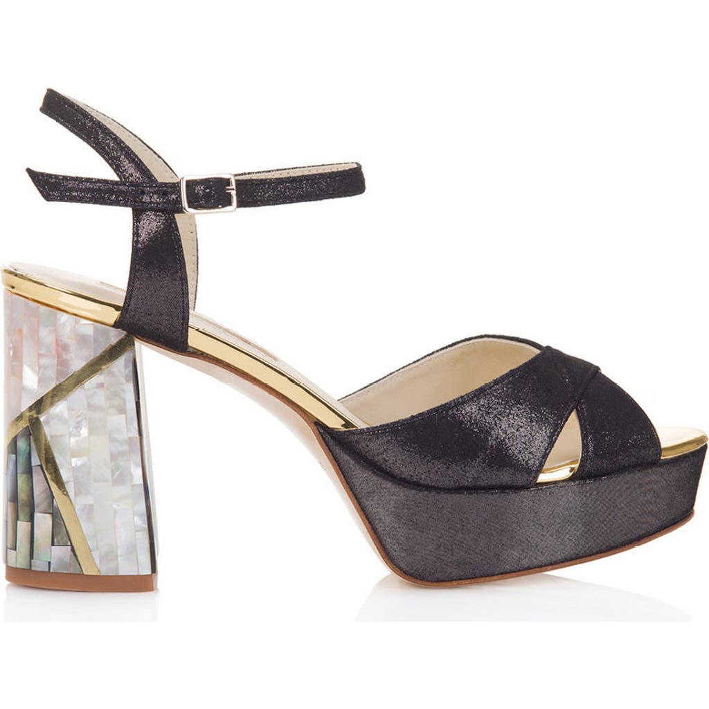 Freya Rose Women's Gold / Black / White Zahra Noir In Black Shimmer