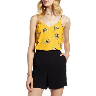 Halogen V-Neck Crepe Camisole, Yellow