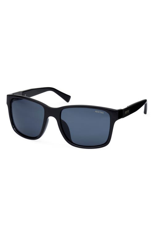 Shop Kenneth Cole 57mm Square Sunglasses In Shiny Black/smoke