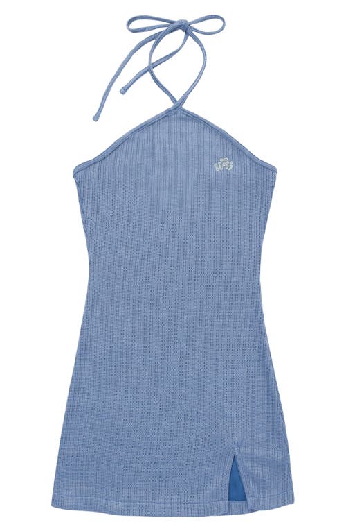 Honor The Gift Retro Halter Dress In Blue