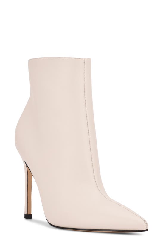 Nine West Farrah Leather Stiletto Bootie In Cream Leather