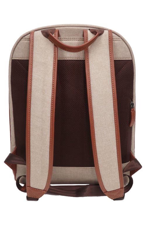 Shop Boconi Recycled Polyester & Leather Backpack In Cognac