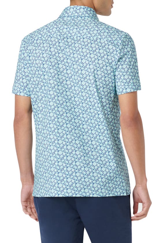 Shop Bugatchi Milo Ooohcotton® Floral Short Sleeve Button-up Shirt In Turquoise