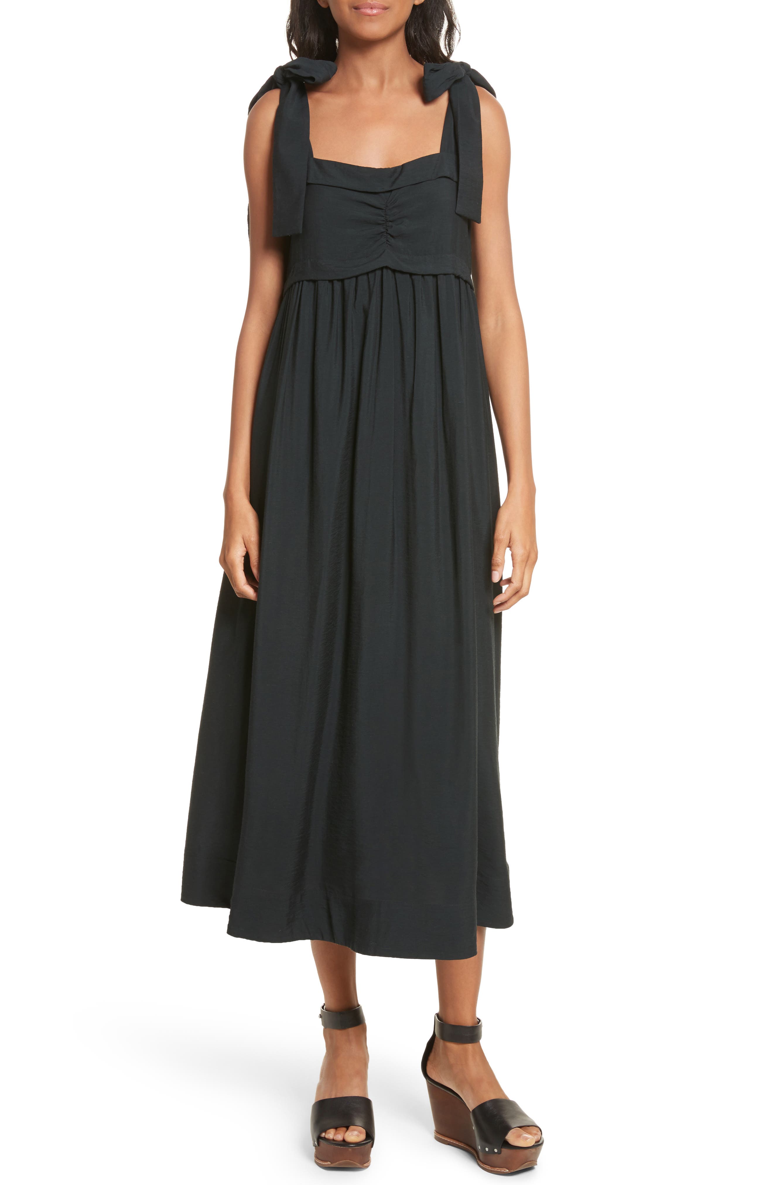 tie strap midi dress