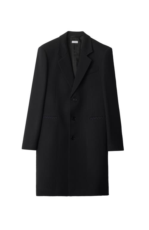 Burberry Wool Single-breasted Tailored Coat In Black