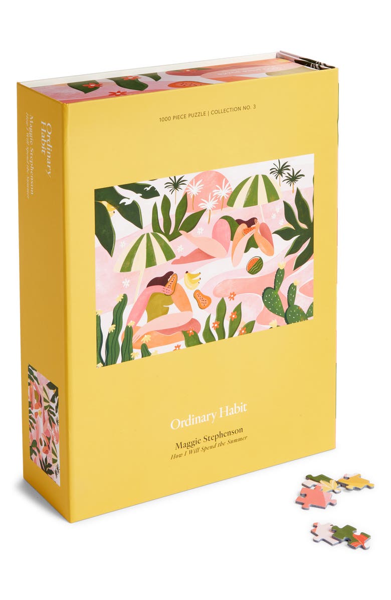 ORDINARY HABIT How I Will Spend the Summer 1000-Piece Puzzle, Main, color, MUSTARD