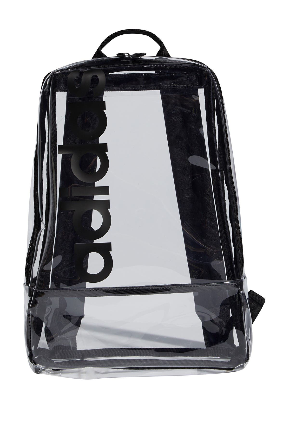 Adidas Originals Logo Clear Backpack In Clear/ Black