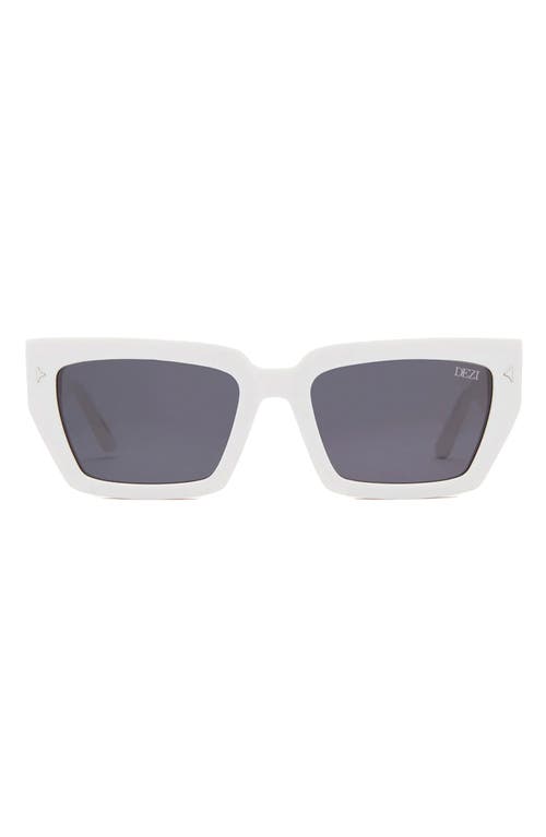 Dezi Switch 55mm Square Sunglasses In White/dark Smoke