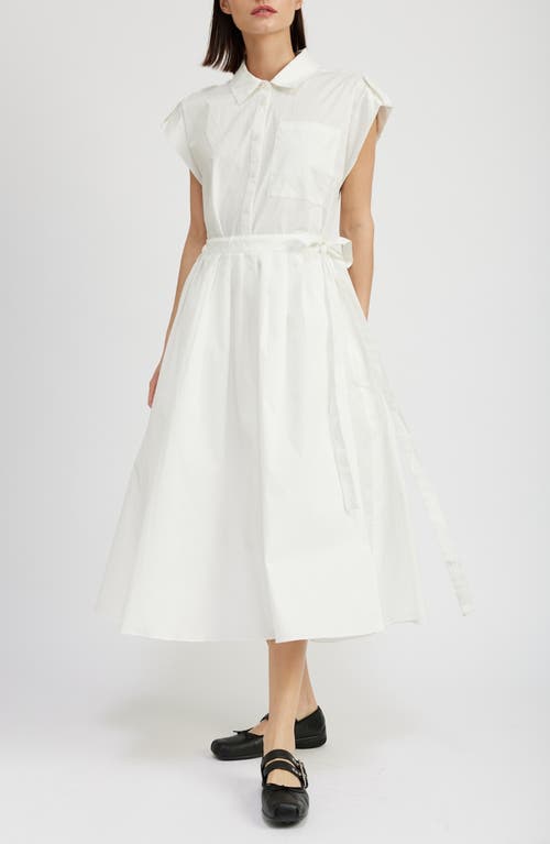 Shop En Saison Whitney Cotton Midi Shirtdress In White