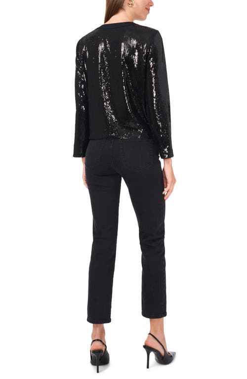 Shop Vince Camuto Sequin Jacket In Rich Black