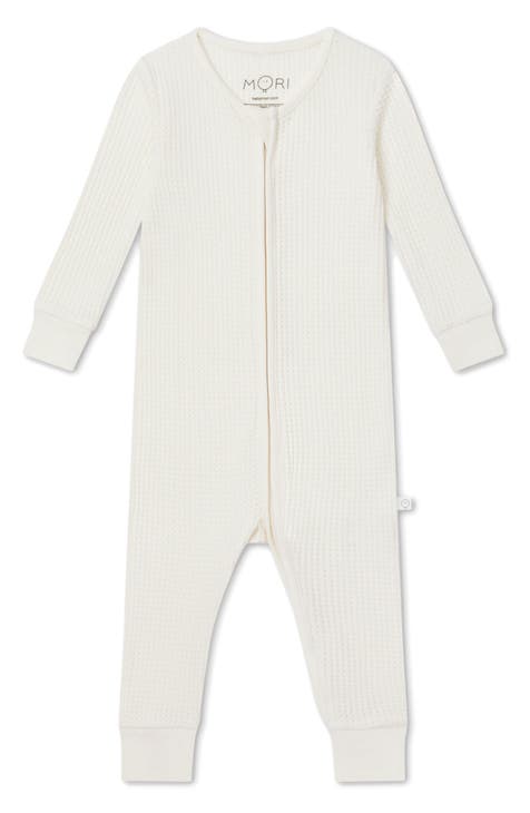 Clever Zip Waffle Fitted One-Piece Pajamas (Baby)