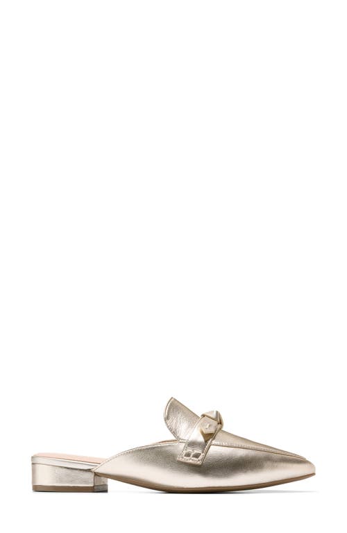 Shop Cole Haan Piper Bow Pointed Toe Mule In Soft Gold Leather