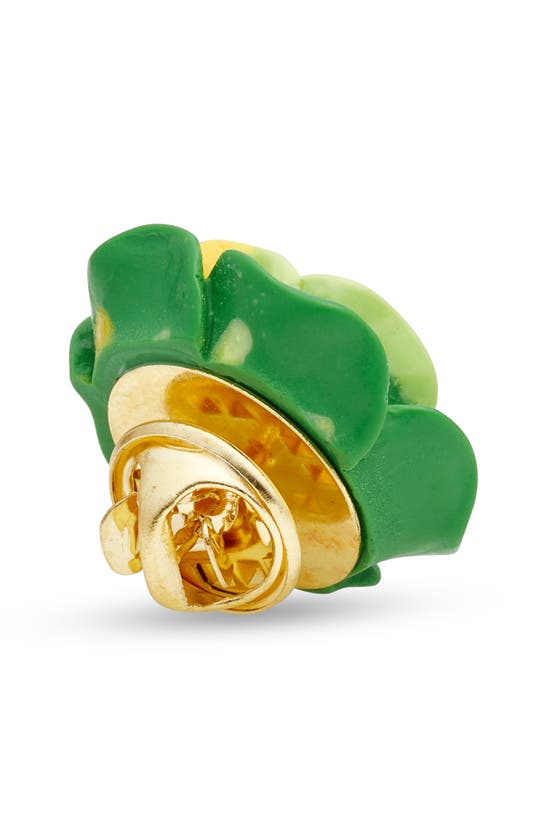 Clifton Wilson Floral Lapel Pin In Green