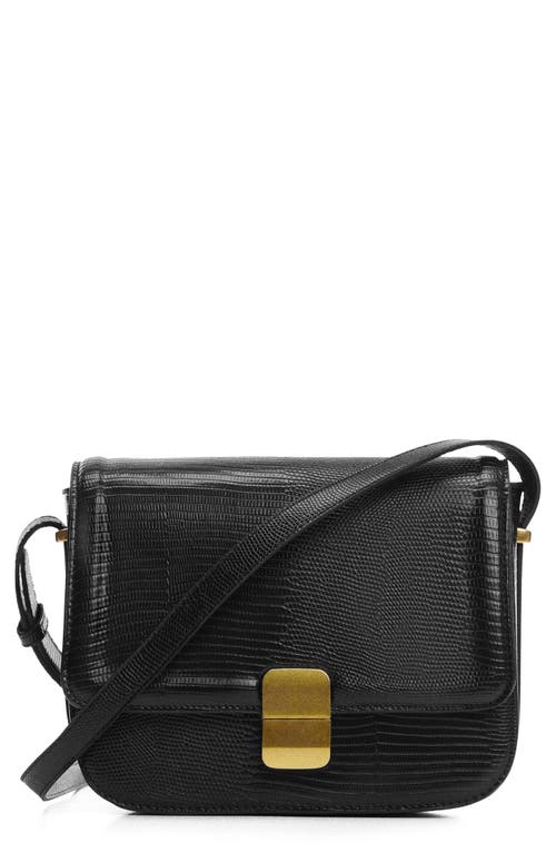 MANGO Lizard Embossed Crossbody Bag in Black at Nordstrom