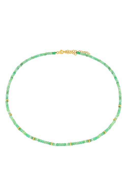 Ef Collection Birthstone Beaded Necklace In Yellow Gold/emerald