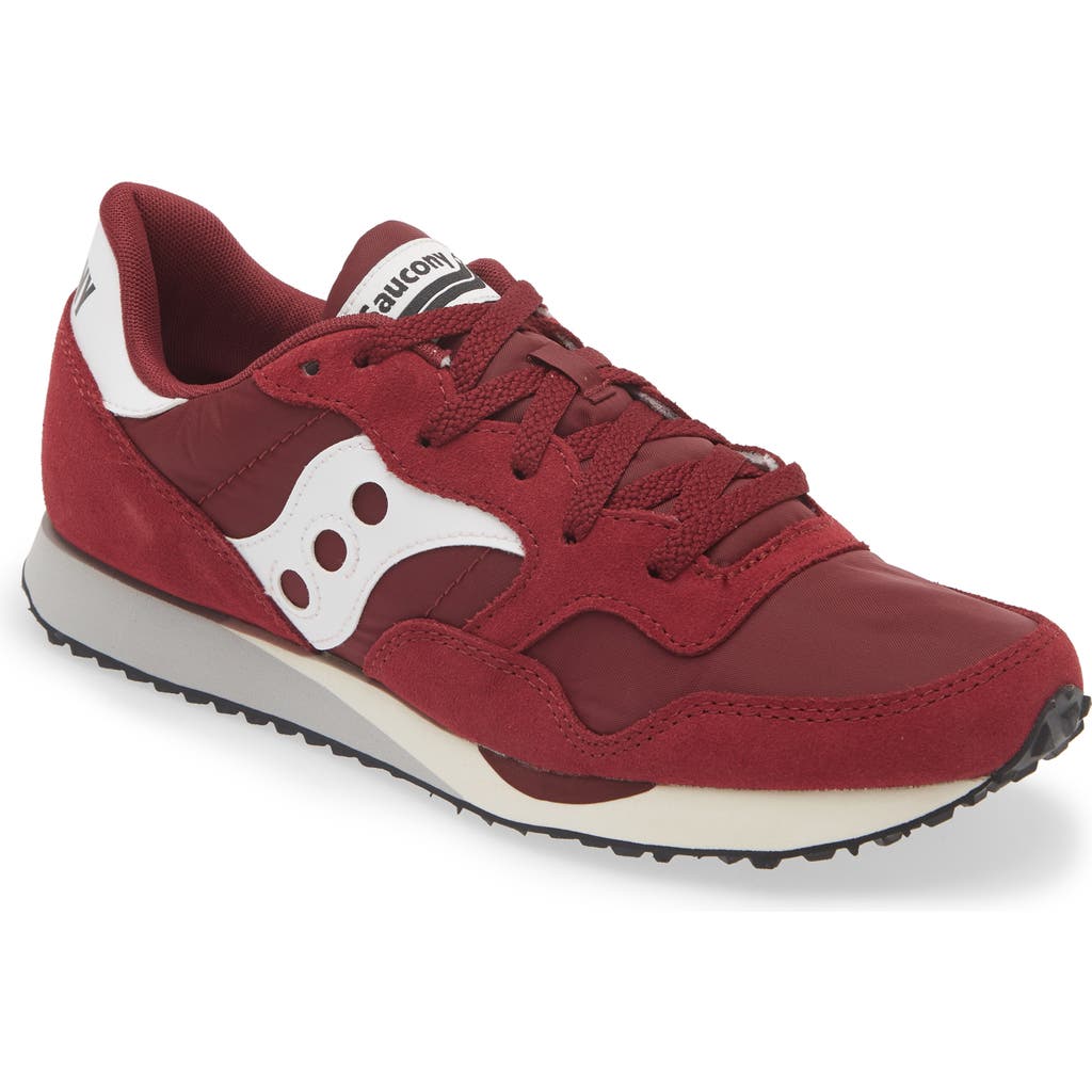 Saucony Dxn Trainer In Burgundy/white