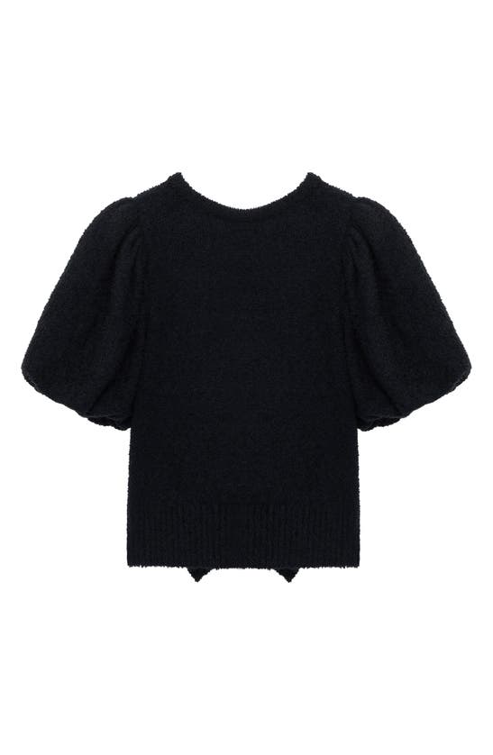 Shop Habitual Kids Kids' Short Sleeve Chenille Sweater In Black
