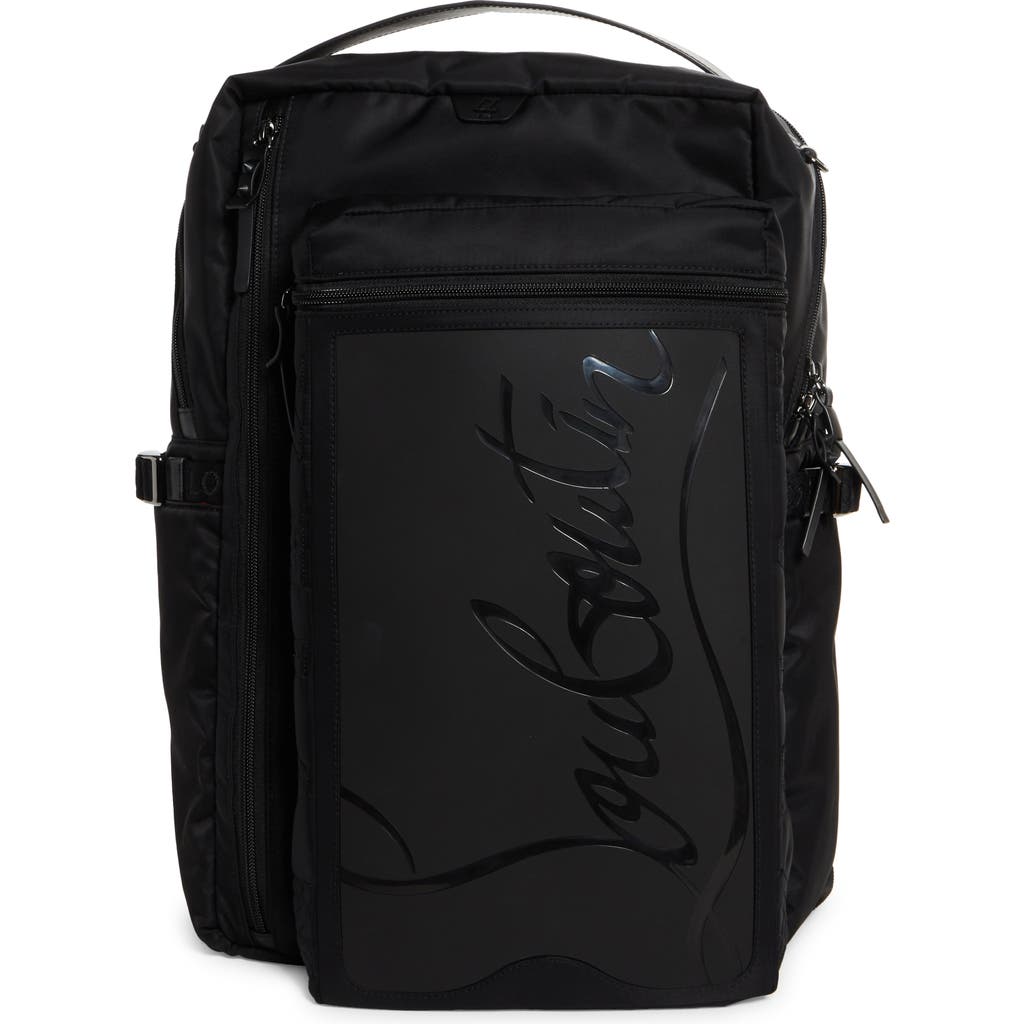 Christian Louboutin Loubideal Leather-trimmed Shell And Logo-debossed Rubber Backpack In Black