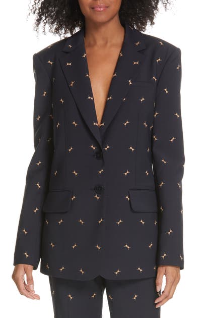 Click to view more detailed imagery on our partner's website Tibi 'ant' Embroidered Blazer In Darnv Na/ca