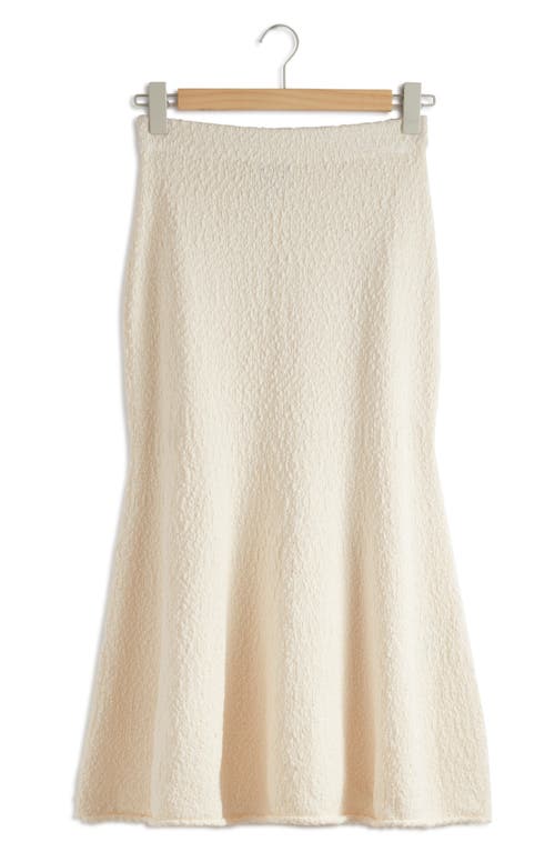 & Other Stories Texture Maxi Sweater Skirt In White Dusty Light