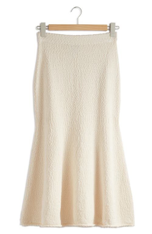 Shop & Other Stories Texture Maxi Sweater Skirt In White Dusty Light