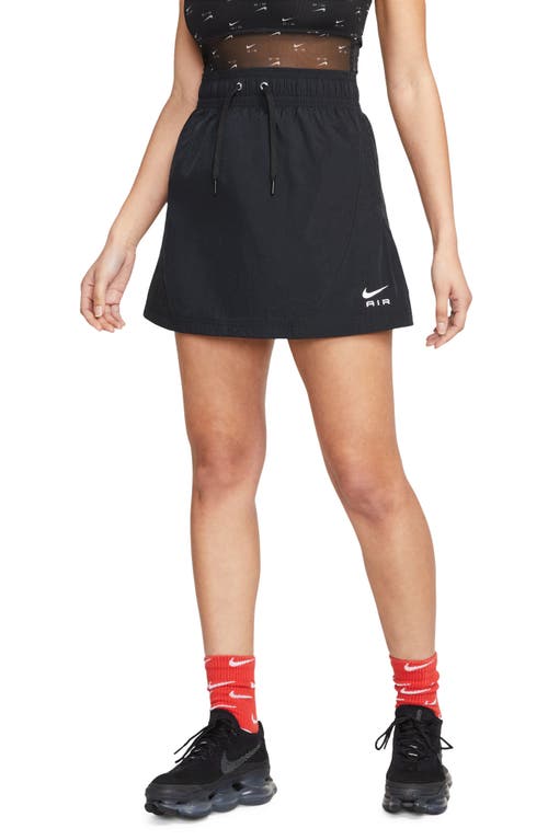 Shop Nike High Waist Miniskirt In Black/black/white