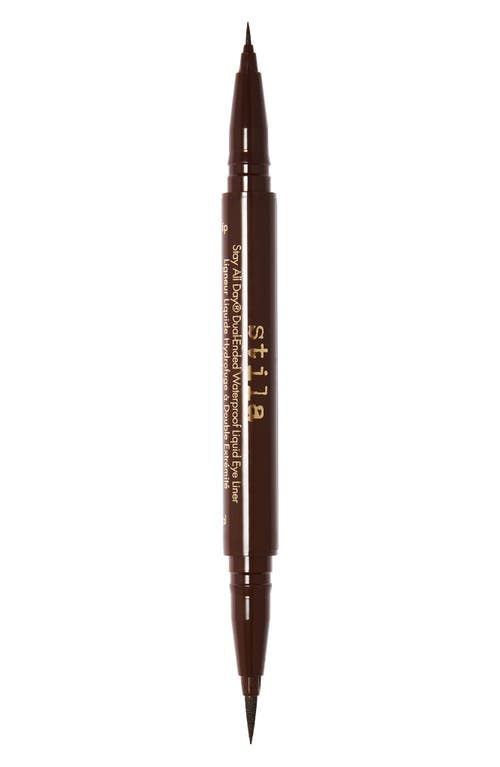 Stila Stay All Day Dual-Ended Liquid Eyeliner in Dark Brown at Nordstrom