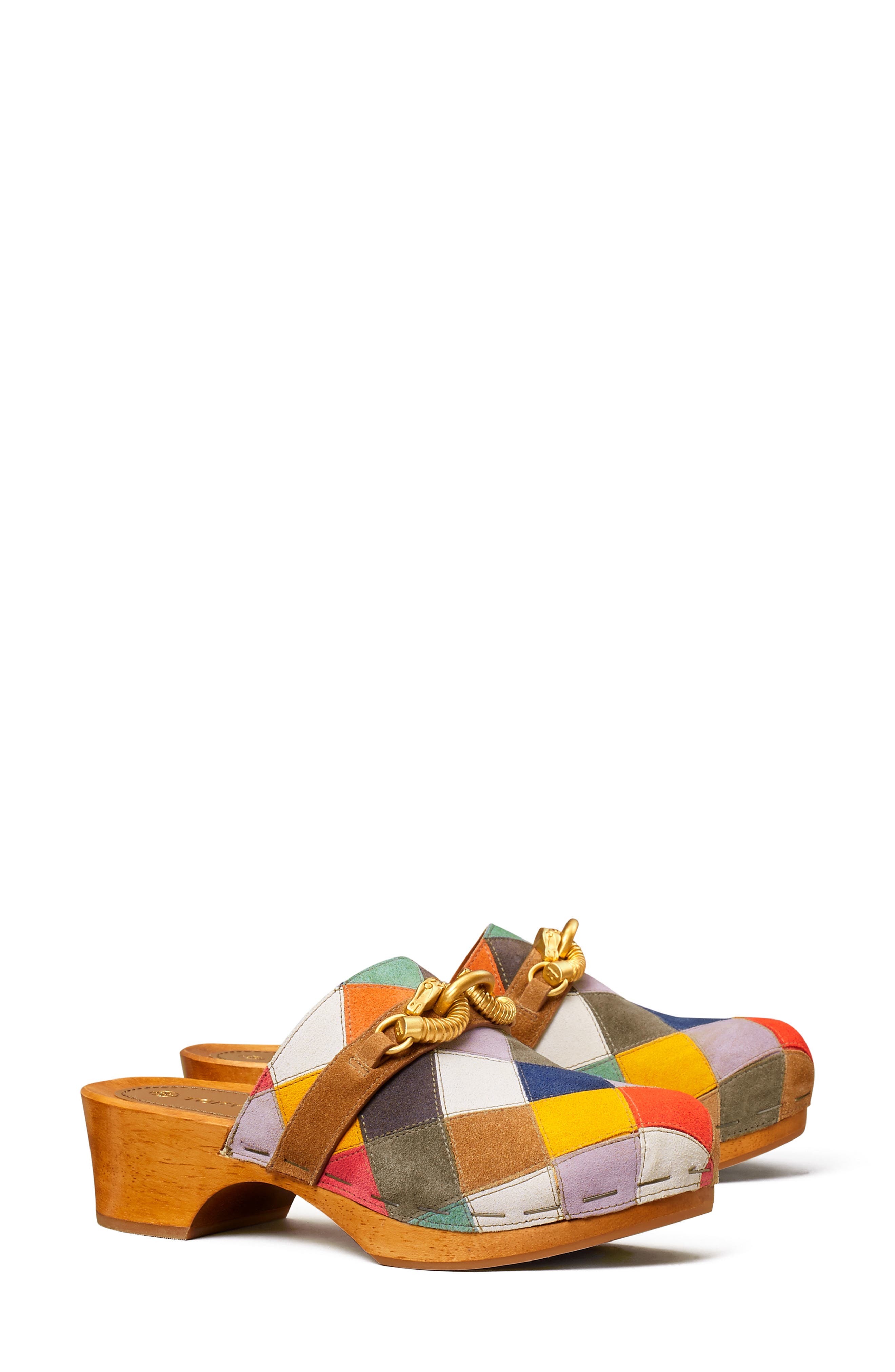 tory burch patchwork clogs